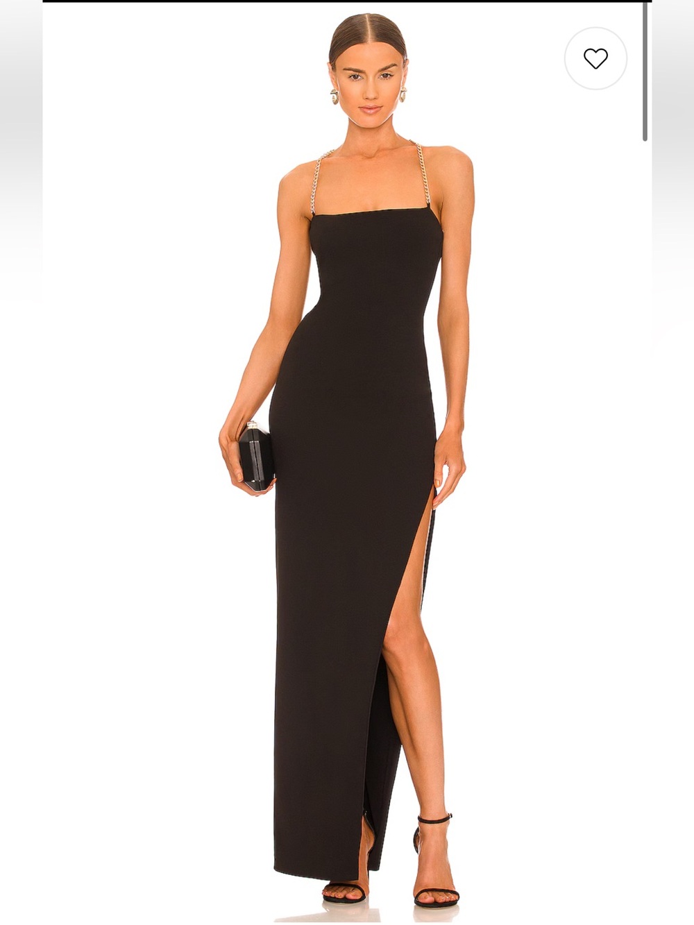 Nookie Womens Long Black Estelle Gown Gold Chain Wedding Guest Dress Size XS